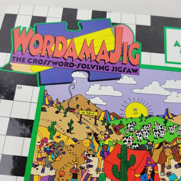 Wordamajig Jigsaw Puzzle, 200 pcs + 4 Crosswords Wild West NEW Sealed - Picture 5 of 10